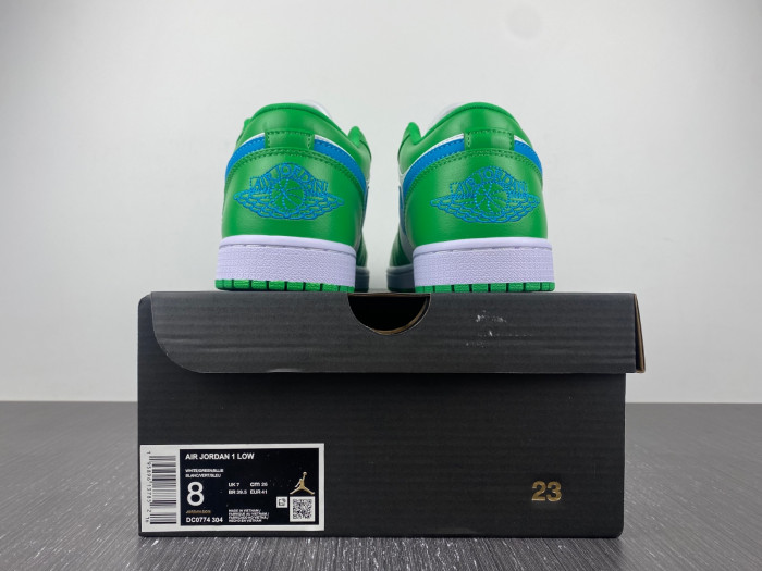 air jordan 1 low "lucky green/aquatone" dc0774-304