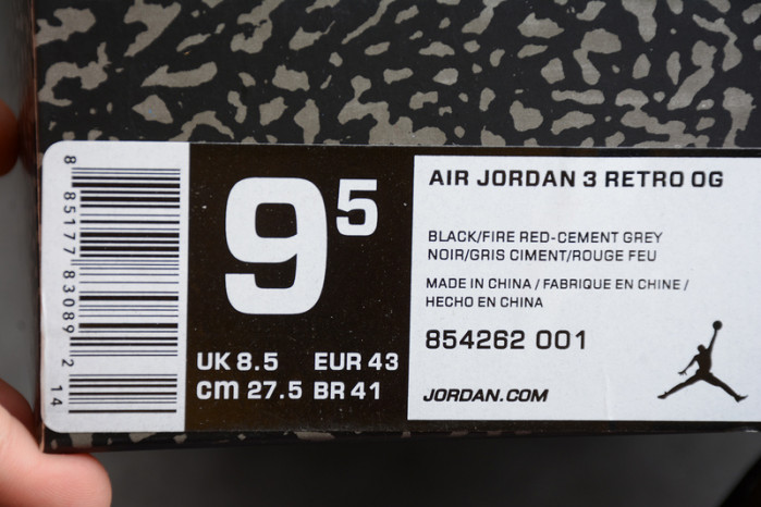 air jordan 3 retro black cement (2018) 854262-001