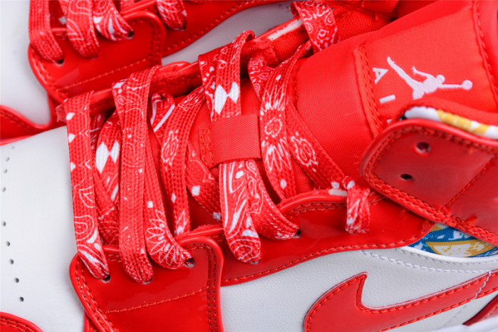 air jordan 1 mid barcelona sweater red patent - dc7294-600