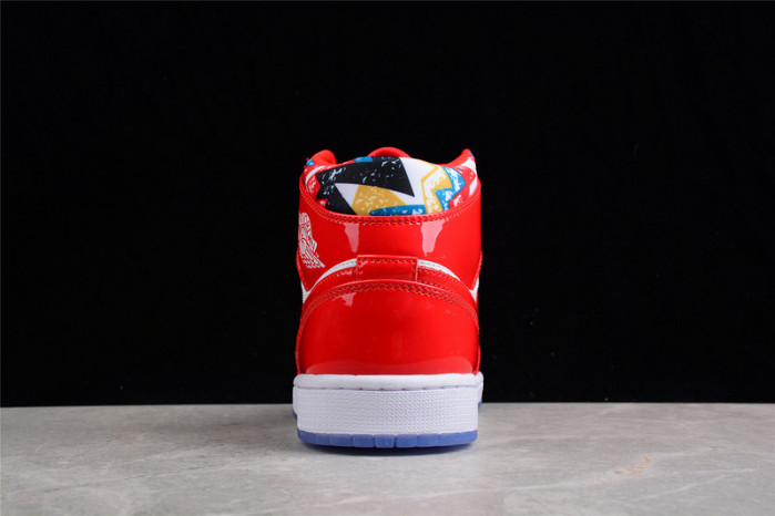 air jordan 1 mid barcelona sweater red patent - dc7294-600