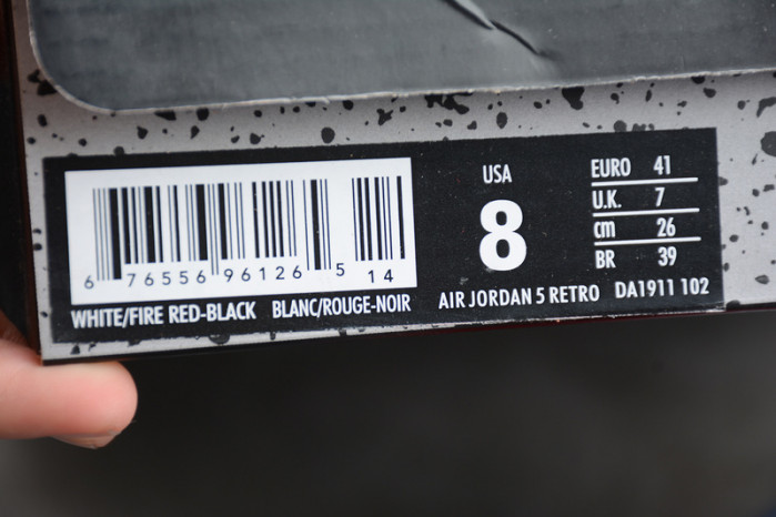 air jordan 5 retro fire red silver tongue (2020) da1911-102