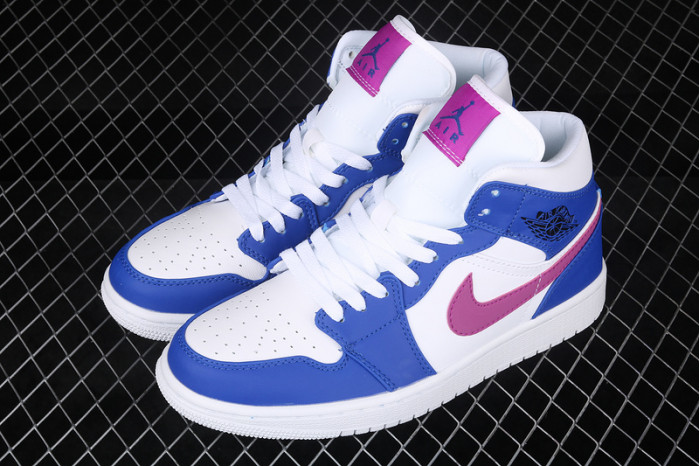 air jordan 1 mid hyper royal/hyper violet-white 554724-451