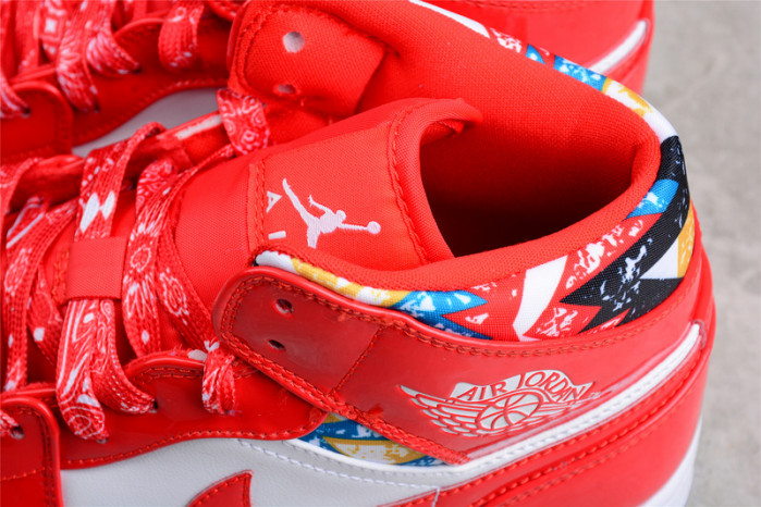 air jordan 1 mid barcelona sweater red patent - dc7294-600