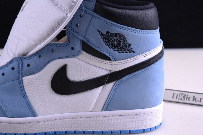 air jordan 1 retro high white university blue black - 555088-134