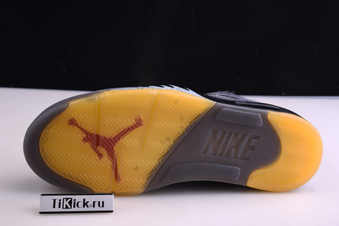 air jordan 5 retro ofw black/muslin-fire red ct8480-001